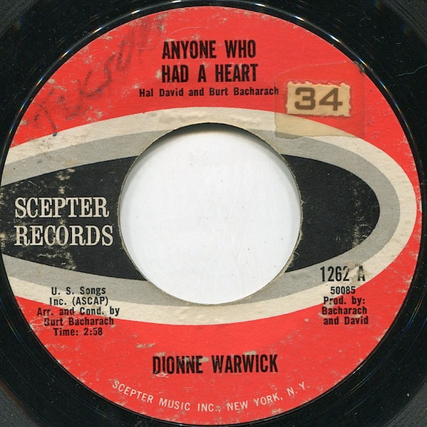 7" | Dionne Warwick – Anyone Who Had A Heart - Afbeelding 1