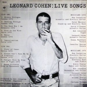 Leonard Cohen - Live Songs