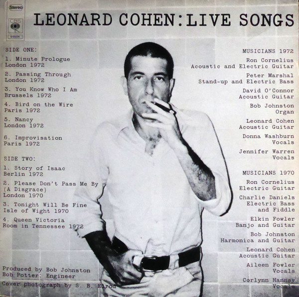 Leonard Cohen - Live Songs - Afbeelding 1