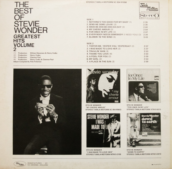 Stevie Wonder - The Best of Stevie Wonder, Greatest HIts vol. 2