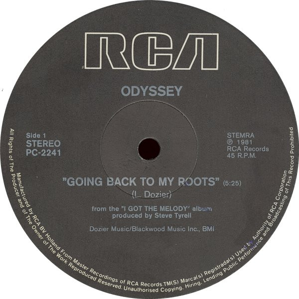 12" | Odyssey - Going Back to My Roots (special disco mix)