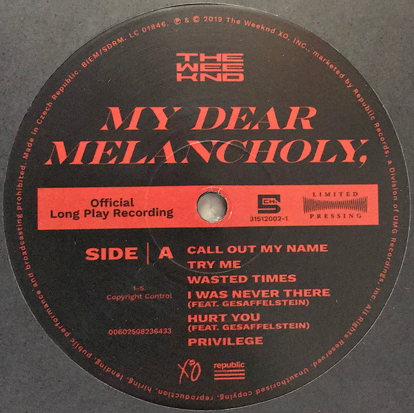 The Weeknd - My dear melancholy -rsd-