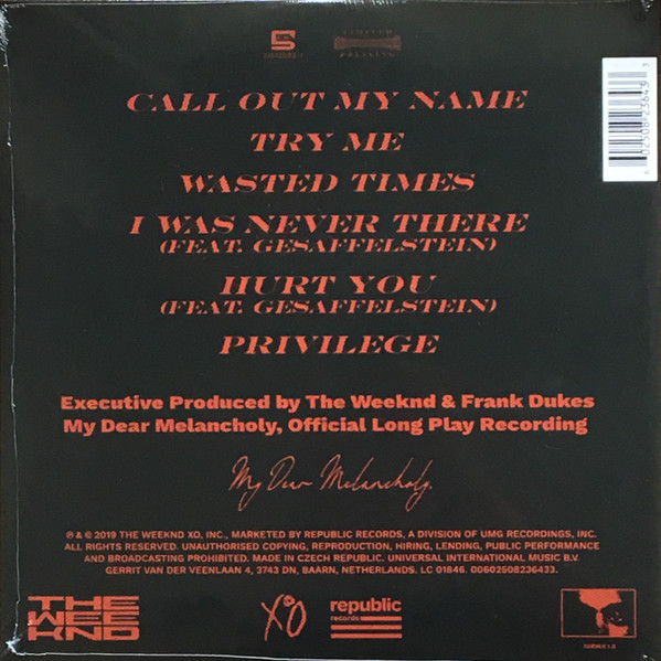 The Weeknd - My dear melancholy -rsd-