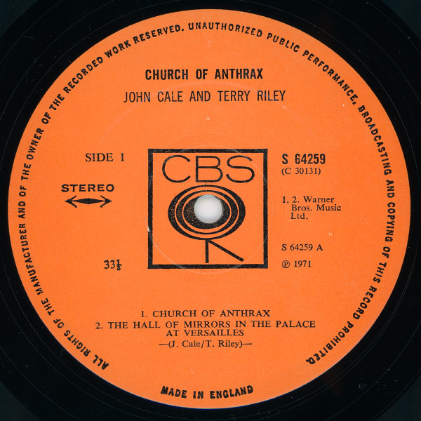 John Cale and Terry Riley - Church of Anthrax