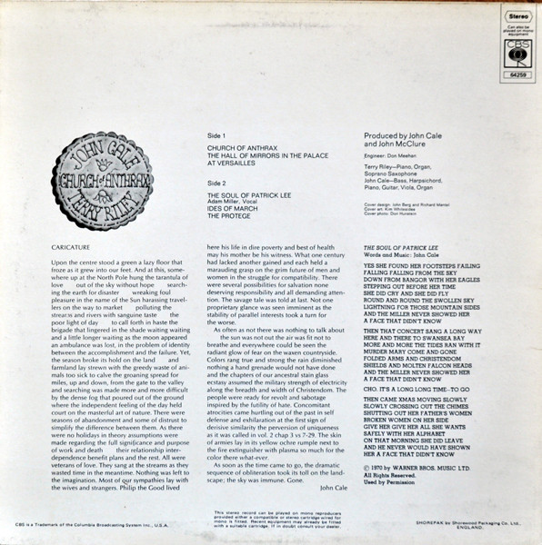 John Cale and Terry Riley - Church of Anthrax