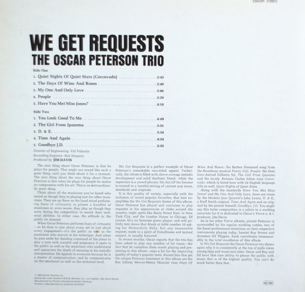 The Oscar Peterson Trio – We Get Requests