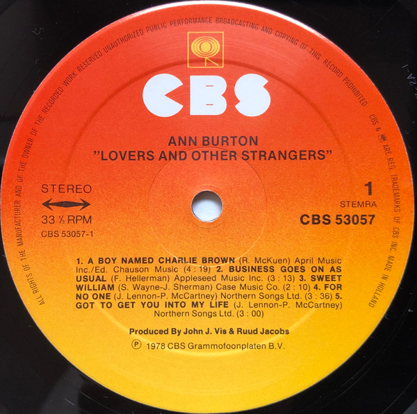 Ann Burton – Ann Burton Sings For Lovers And Other Strangers