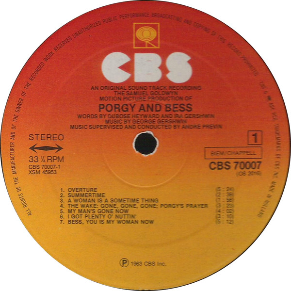 Samuel Goldwyn – The Samuel Goldwyn Motion Picture Production Of Porgy And Bess