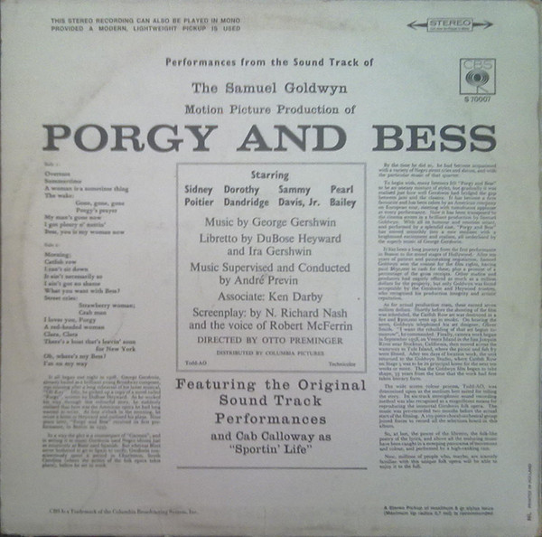 Samuel Goldwyn – The Samuel Goldwyn Motion Picture Production Of Porgy And Bess