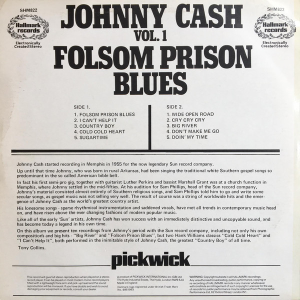 Johnny Cash – Folsom Prison Blues Vol. 1