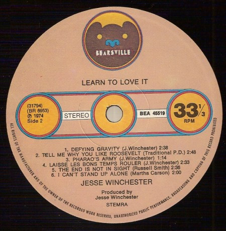Jesse Winchester – Learn To Love It