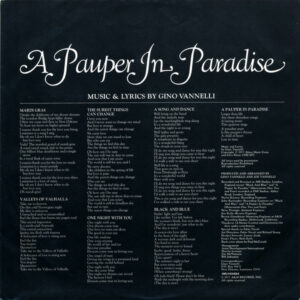 Gino Vannelli – A Pauper In Paradise - Afbeelding 2