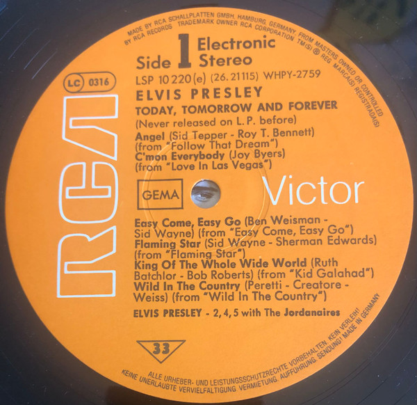 Elvis Presley – Today, Tomorrow And Forever