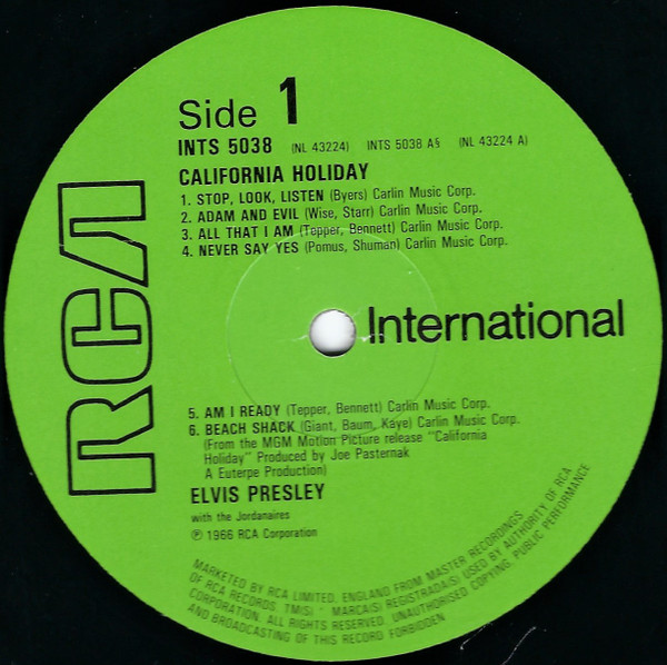 Elvis Presley – California Holiday