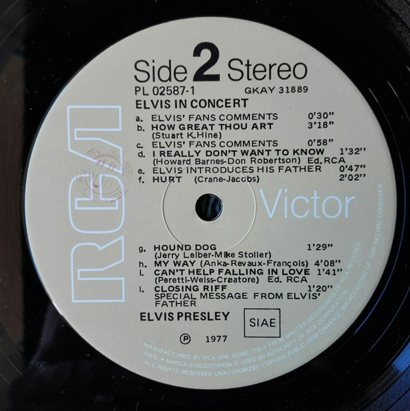 Elvis Presley – Elvis In Concert