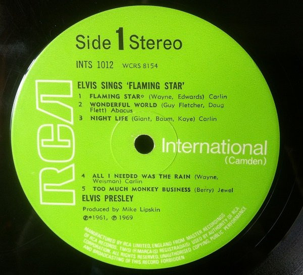 Elvis Presley – Elvis Sings 'Flaming Star'
