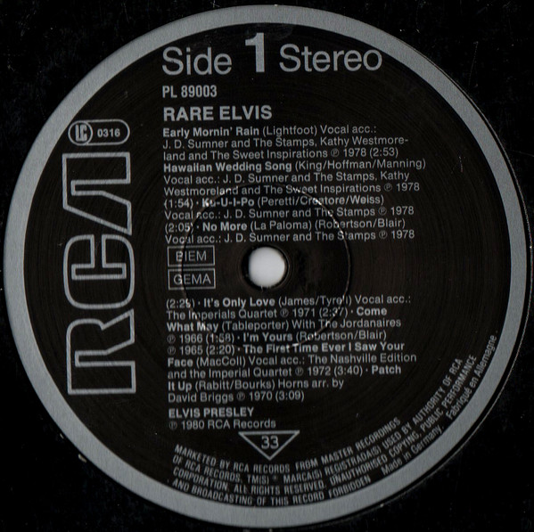 Elvis Presley – Rare Elvis