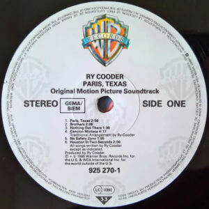 Ry Cooder – Paris, Texas (Original Motion Picture Soundtrack) - Afbeelding 2