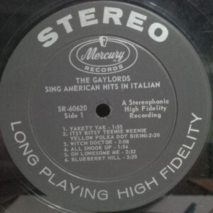 The Gaylords – The Gaylords Sing American Hits In Italian - Afbeelding 2