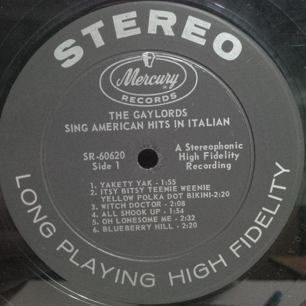 The Gaylords – The Gaylords Sing American Hits In Italian