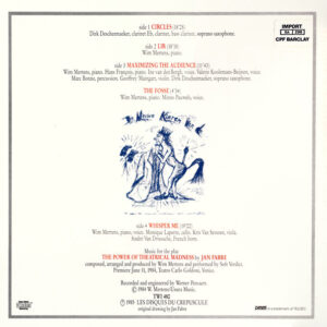 Wim Mertens Performed By Soft Verdict – Maximizing The Audience (2LP) - Afbeelding 2