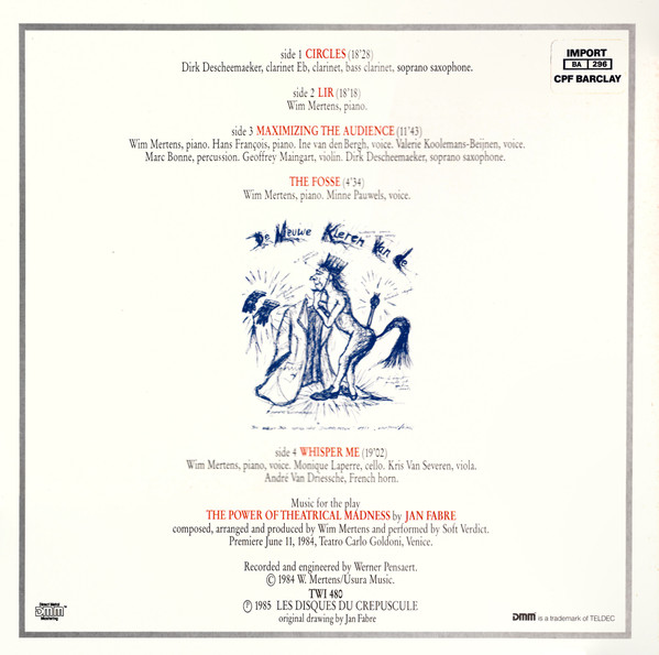 Wim Mertens Performed By Soft Verdict – Maximizing The Audience (2LP)