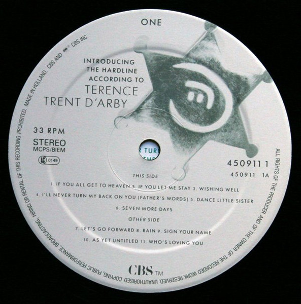 Terence Trent D'Arby – Introducing The Hardline According To Terence Trent D'Arby
