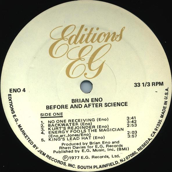 Brian Eno – Before And After Science