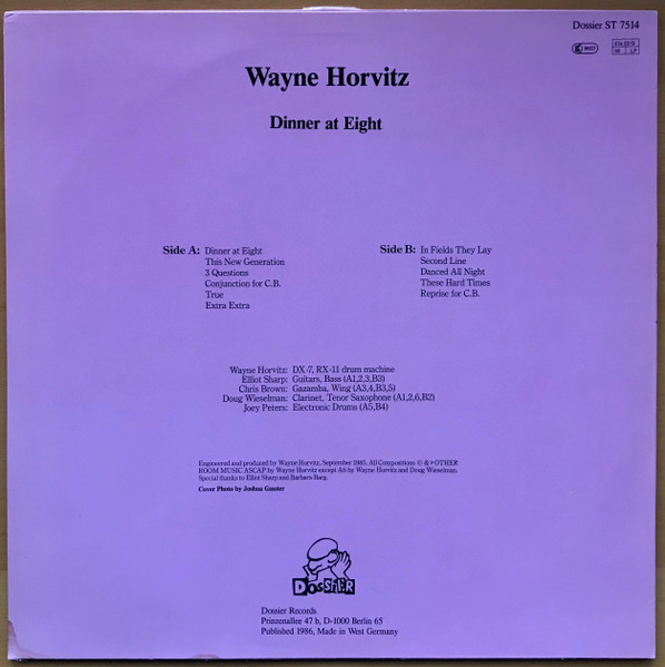 Wayne Horvitz – Dinner At Eight