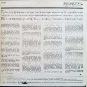 The Dave Brubeck Quartet – Music From "West Side Story" And Other Works - Afbeelding 3