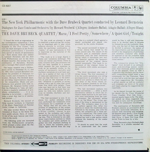 The Dave Brubeck Quartet – Music From "West Side Story" And Other Works