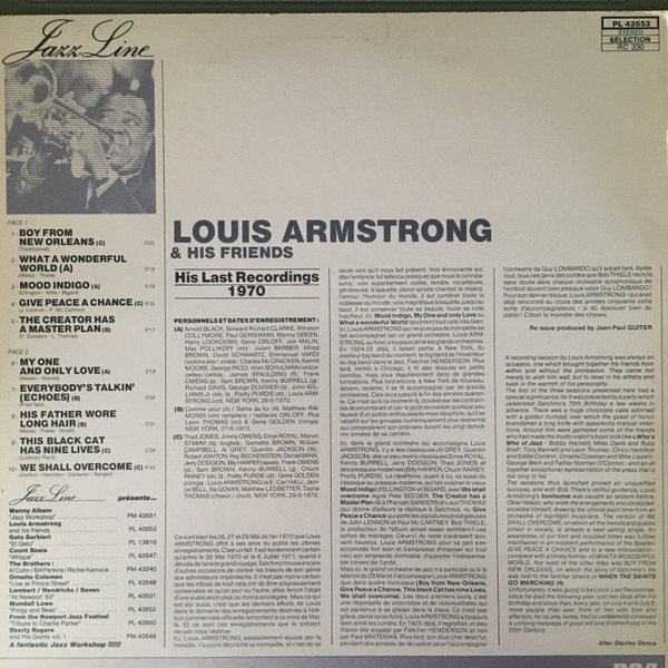 Louis Armstrong And His Friends – His Last Recordings - 1970