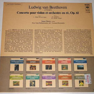 Beethoven, Isaac Stern, New York Philharmonic, Leonard Bernstein – Concerto Pour Violon