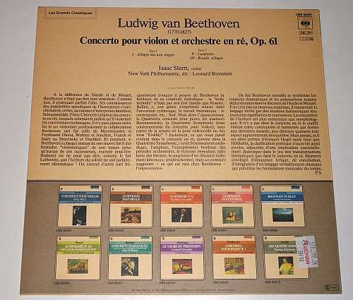 Beethoven, Isaac Stern, New York Philharmonic, Leonard Bernstein – Concerto Pour Violon
