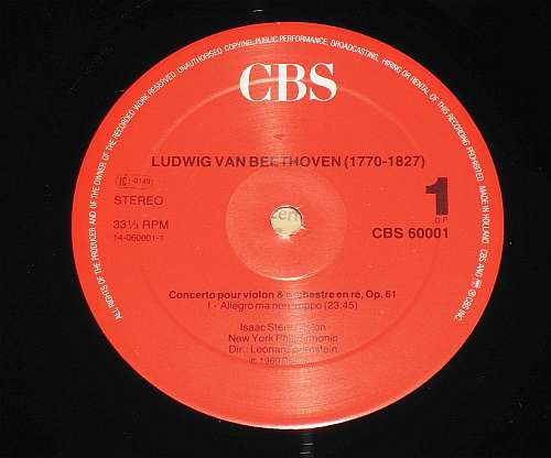 Beethoven, Isaac Stern, New York Philharmonic, Leonard Bernstein – Concerto Pour Violon