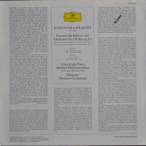 Brahms - Géza Anda, Herbert Von Karajan, Berliner Philharmoniker – Klavierkonzert Nr. 2 B-Dur - Afbeelding 3