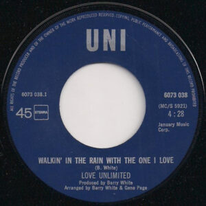 7" | Love Unlimited - Walkin' in the Rain with the One I Love / I Should Have Known - Afbeelding 2