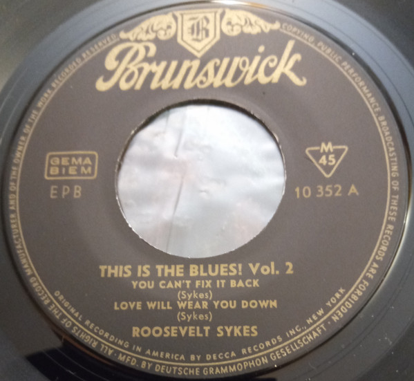 7" | Roosevelt Sykes - This is the Blues vol. 2 (EP, vier nummers)