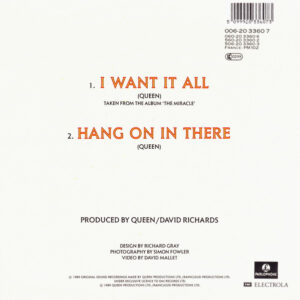 7" | Queen - I Want it All / Hang on in There - Afbeelding 3
