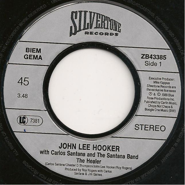 7" | John Lee Hooker & Carlos Santana - The Healer / Rockin' Chair