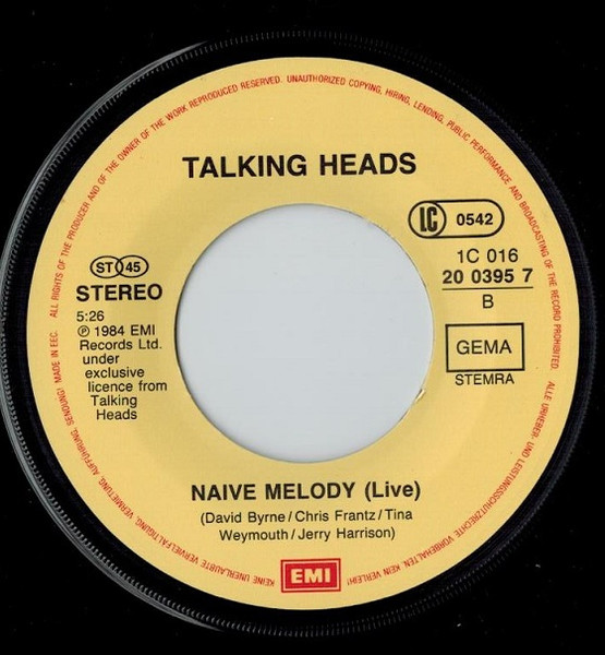 7" | Talking Heads - Once in a Lifetime / Naive Melody