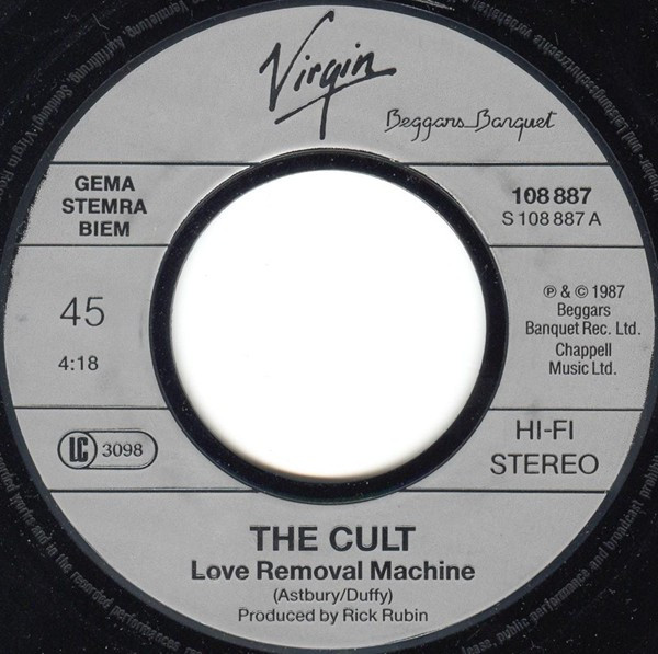 7" | The Cult - Love Removal Machine / Wolf Child's Blues