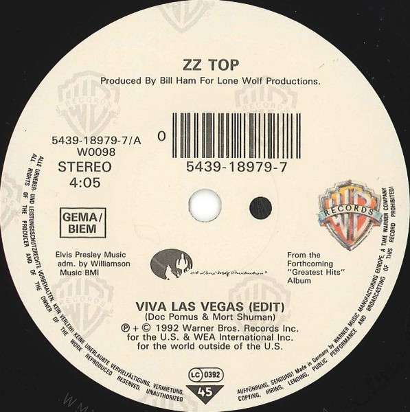 7" | ZZ Top - Viva Las vegas / 2000 Blues