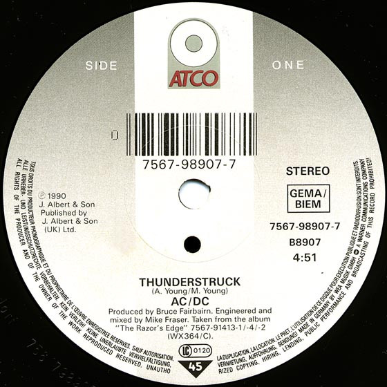 7" | AC/DC - Thunderstruck / Fire Your Guns