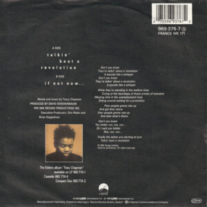7" | Tracy Chapman - Talkin 'bout a Revolution / If not Now - Afbeelding 3