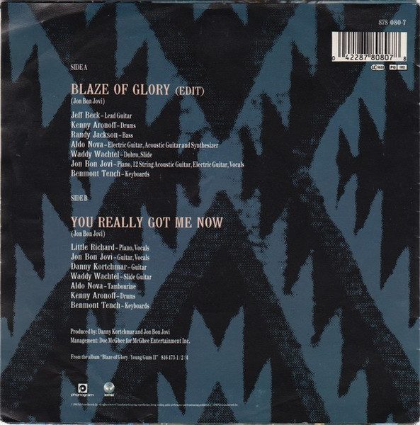 7" | Jon Bon Jovi - Blaze of Glory / You Really Got Me Now