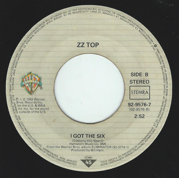 7" | ZZ Top - Sharp Dessed Man / I Got the Six