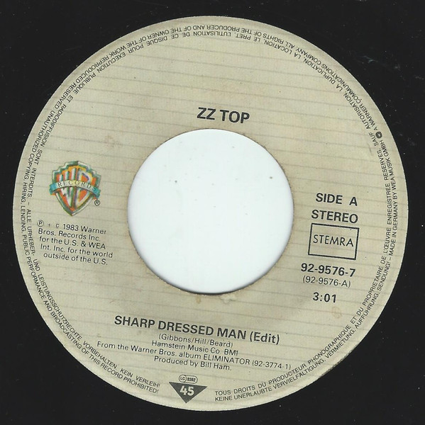 7" | ZZ Top - Sharp Dessed Man / I Got the Six