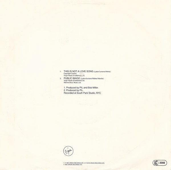 7" | Public Image Limited (P.I.L.) - This is not a Love Song / Public Image