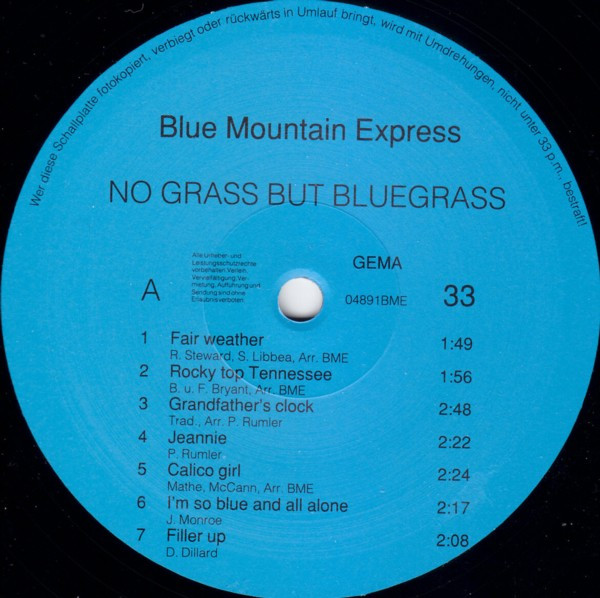 Blue Mountain Express – No Grass But Bluegrass
